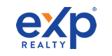 The eXp Realty logo on a black background. Many agents at eXp Realty use our digital business card services.