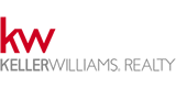 The Keller Williams logo on a black background. Many agents at Keller Williams use our digital business card services.