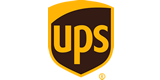 The UPS logo on a black background. Many agents at UPS use our digital business card services.